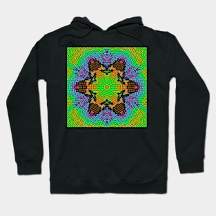 Weave Mandala Green Orange and Purple Hoodie